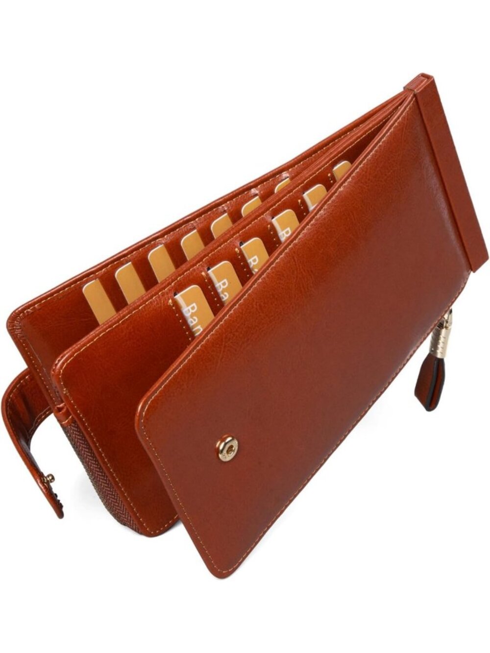 Large RFID Bifold Wallet for Women | Multi Card Holder with Zipper Pocket
